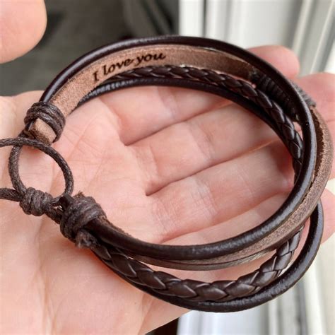 etsy leather bracelet mens|unique leather bracelets for men.